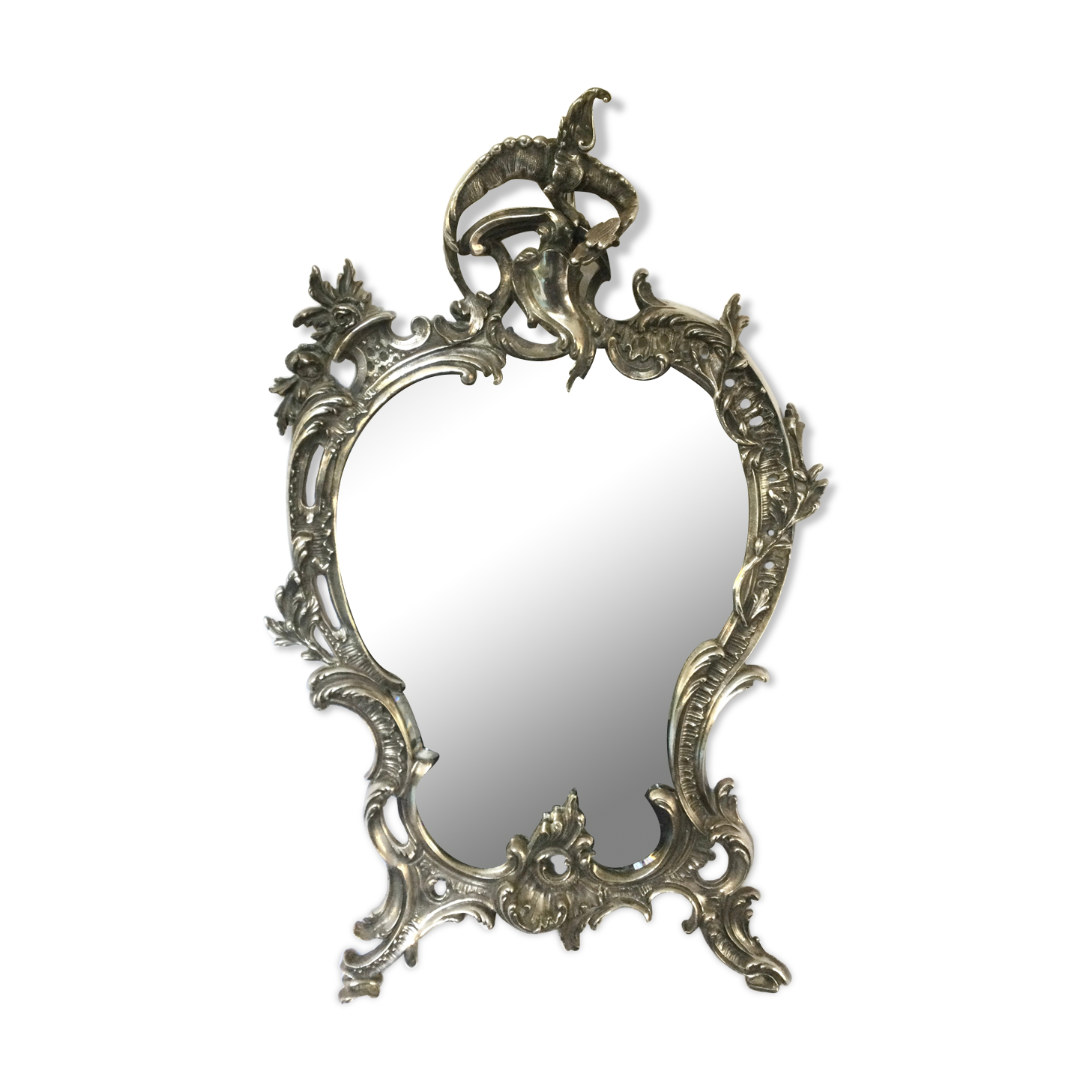 Nineteenth century mirror in silver bronze