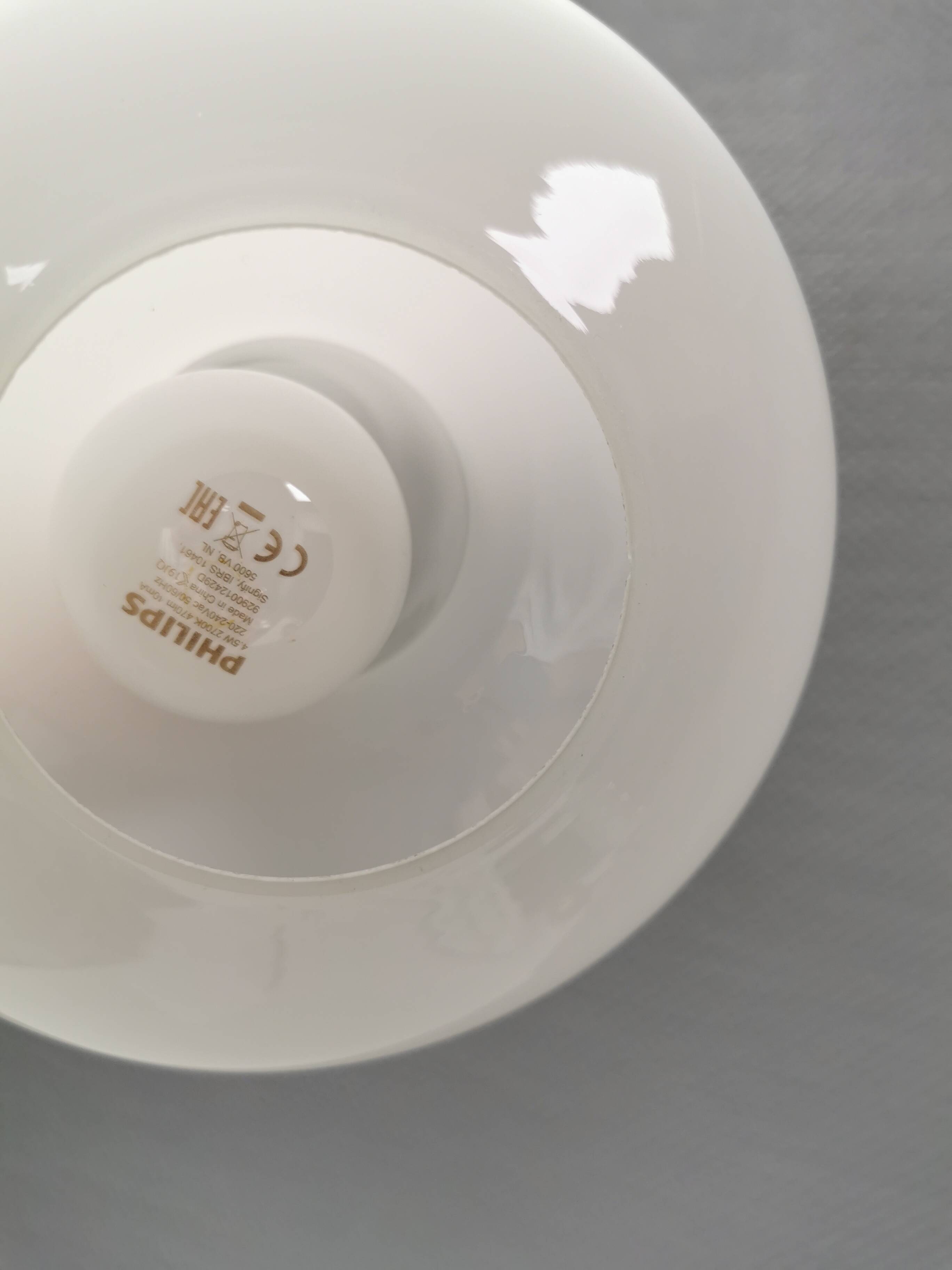 Double layered opal glass lamp, produced at Holmegaard Glassworks for Lyskaer Lighting, Denmark 70s