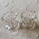 Set of two vintage candle holders transparent glass France Reims