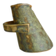 Vase sabot, brutaliste, céramique émaillée, grès, signature à identifier