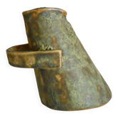 Clog vase, brutalist, glazed ceramic, stoneware, signature to be identified