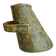 Vase sabot, brutaliste, céramique émaillée, grès, signature à identifier