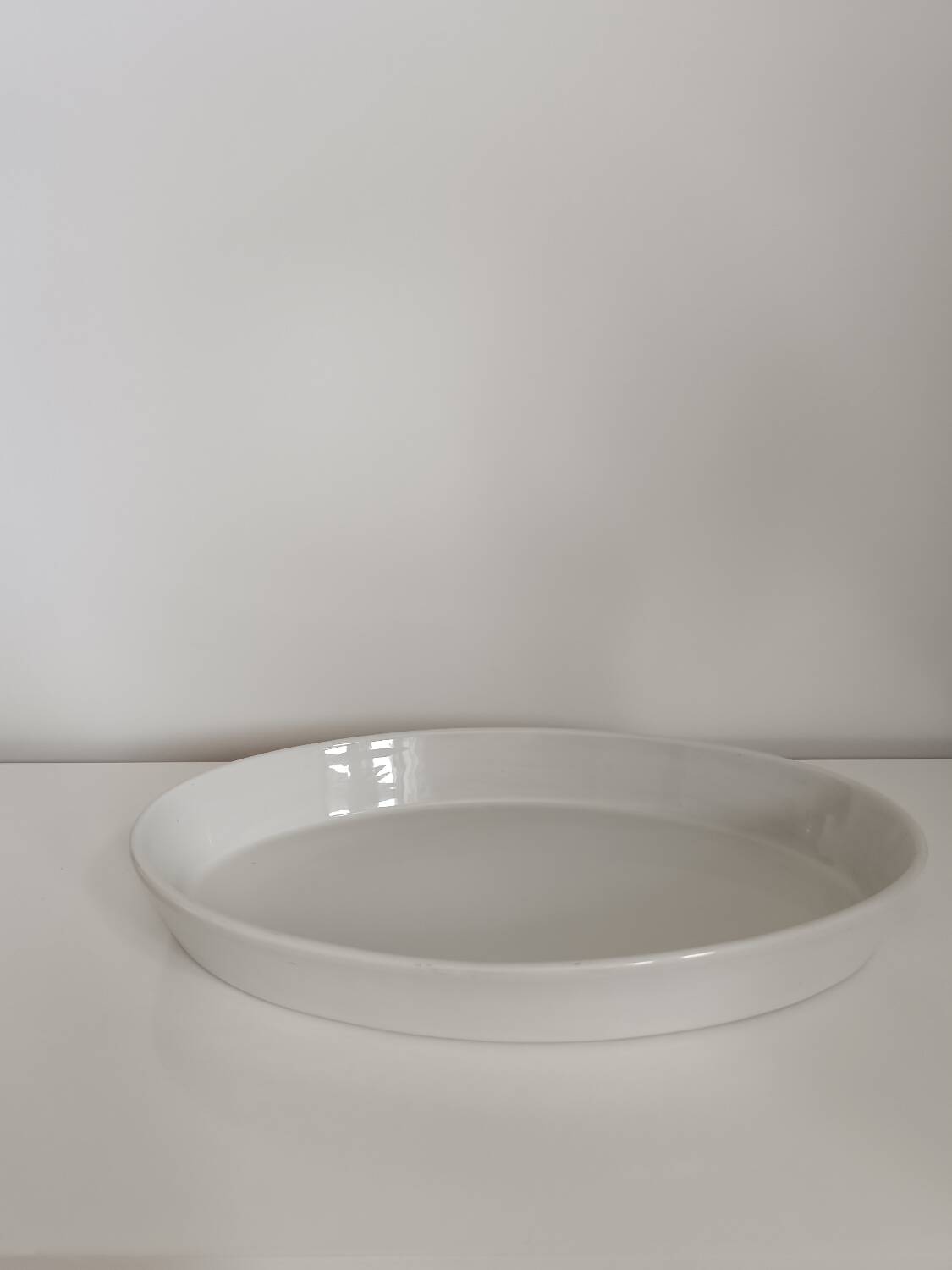 Large white porcelain baking dish