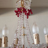 Murano chandelier with red grape pampilles