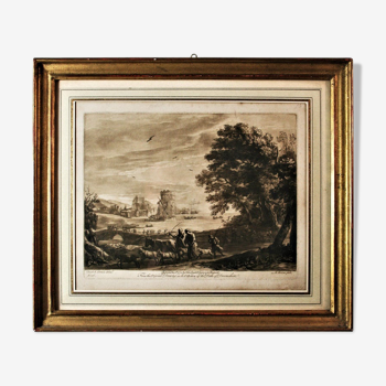 Paysage par Richard Earlom, XVIIIème siècle