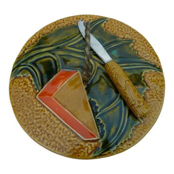 Plateau à fromage vintage avec couteau signé Vallauris MFPP numéroté