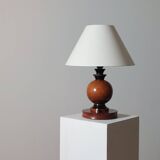 Turned wooden Art Deco table lamp