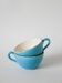 Pair of digoin sarreguemines cups textured sky blue and gold edging 1950