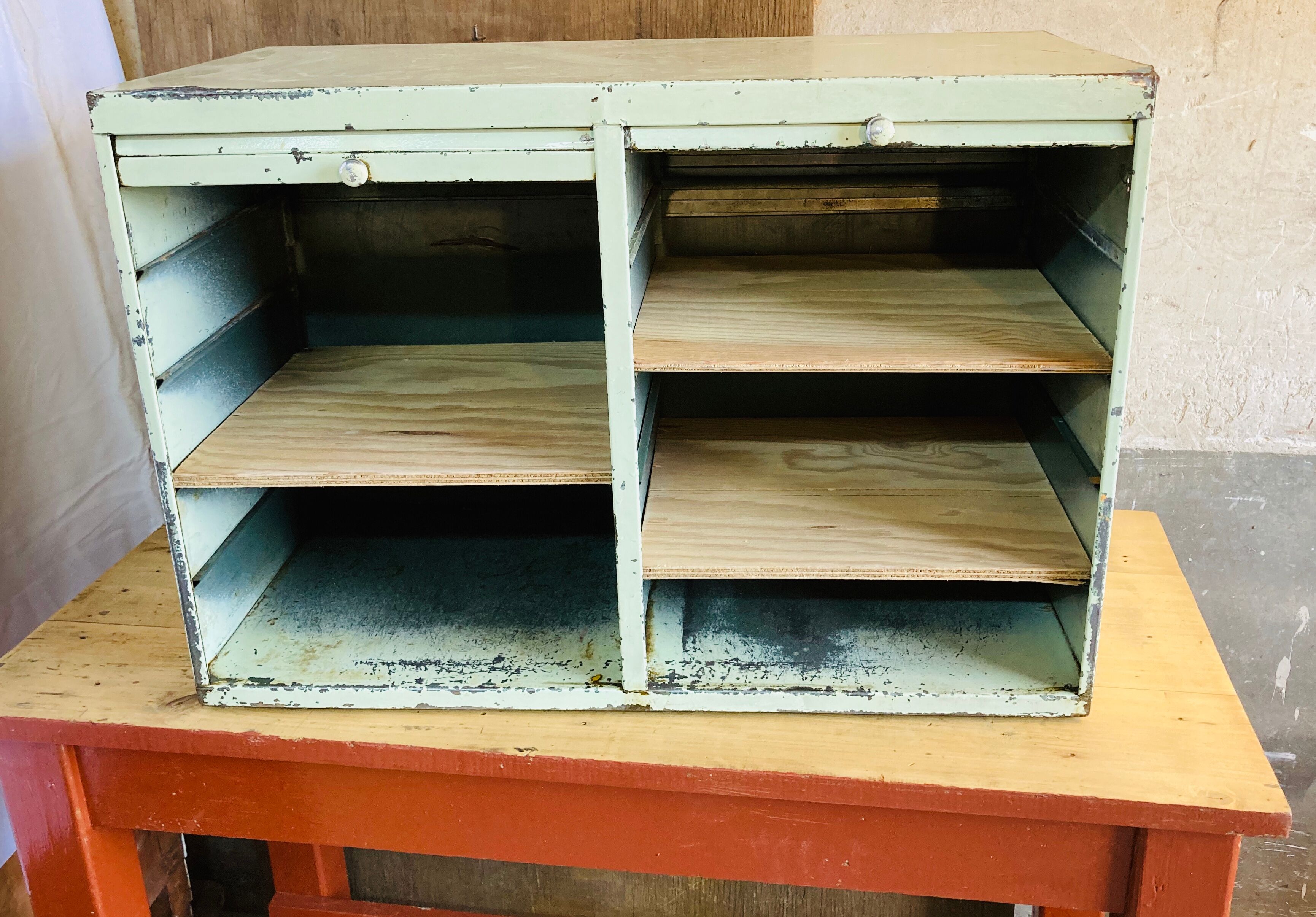 Furniture with mint curtains