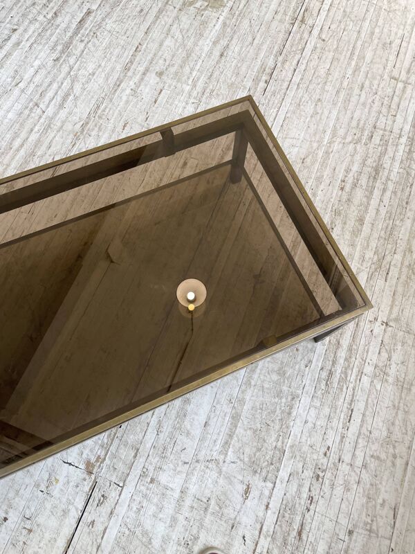 Table basse laiton attribuée à Guy Lefevre pour maison Jansen