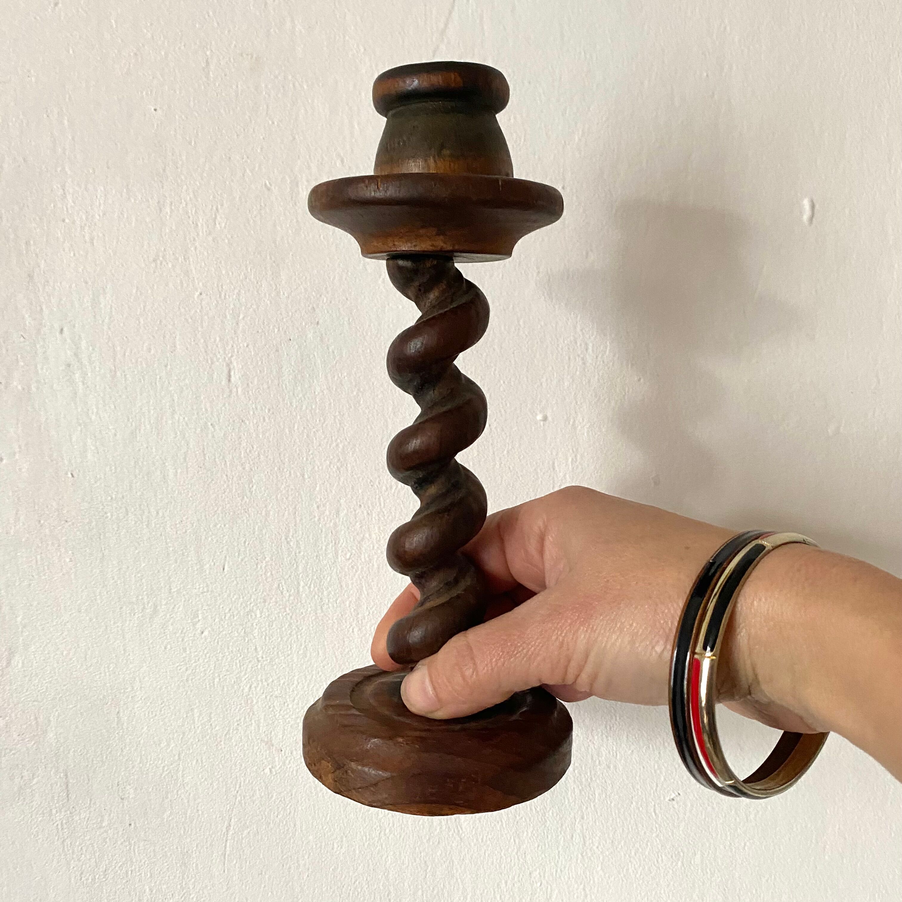 Wooden candle holder