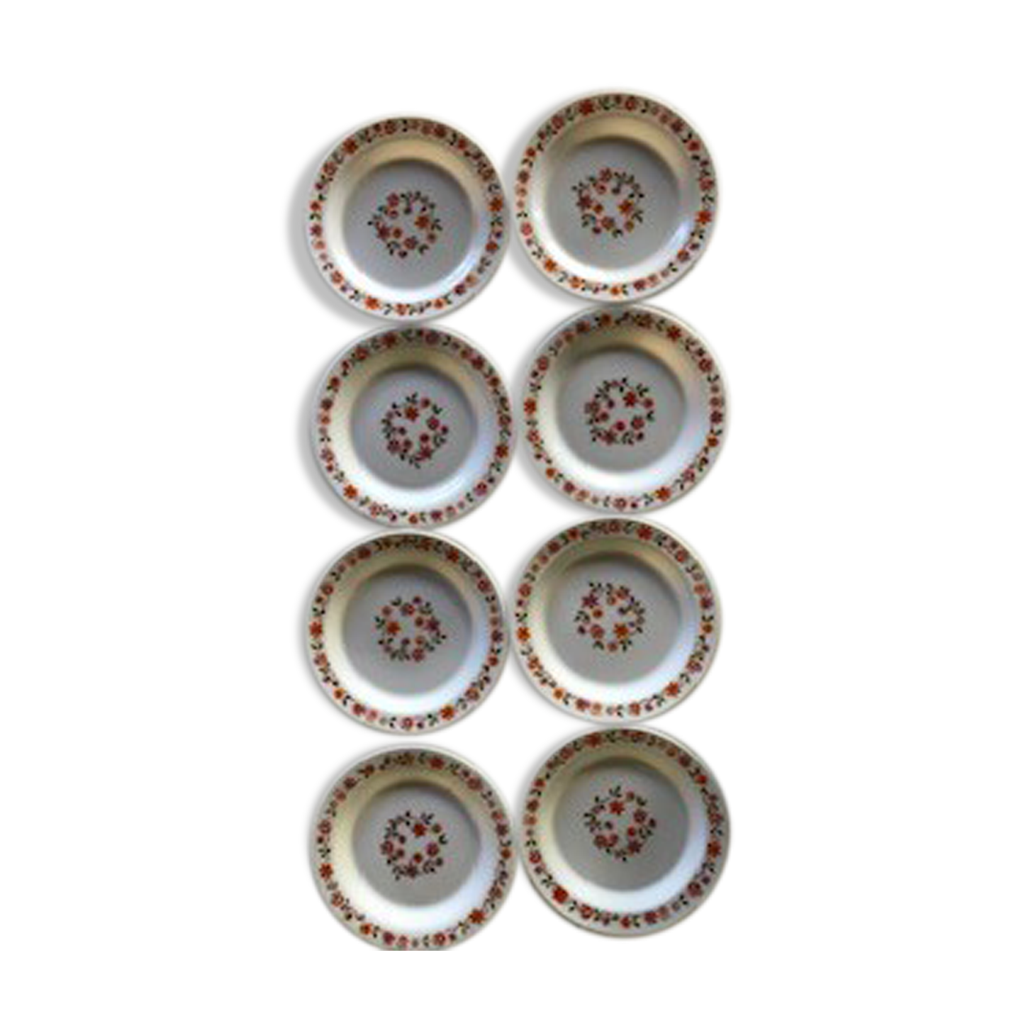 Lot of 8 vintage dessert plates 70