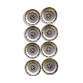 Lot de 8 assiettes à dessert vintage 70 arcopal