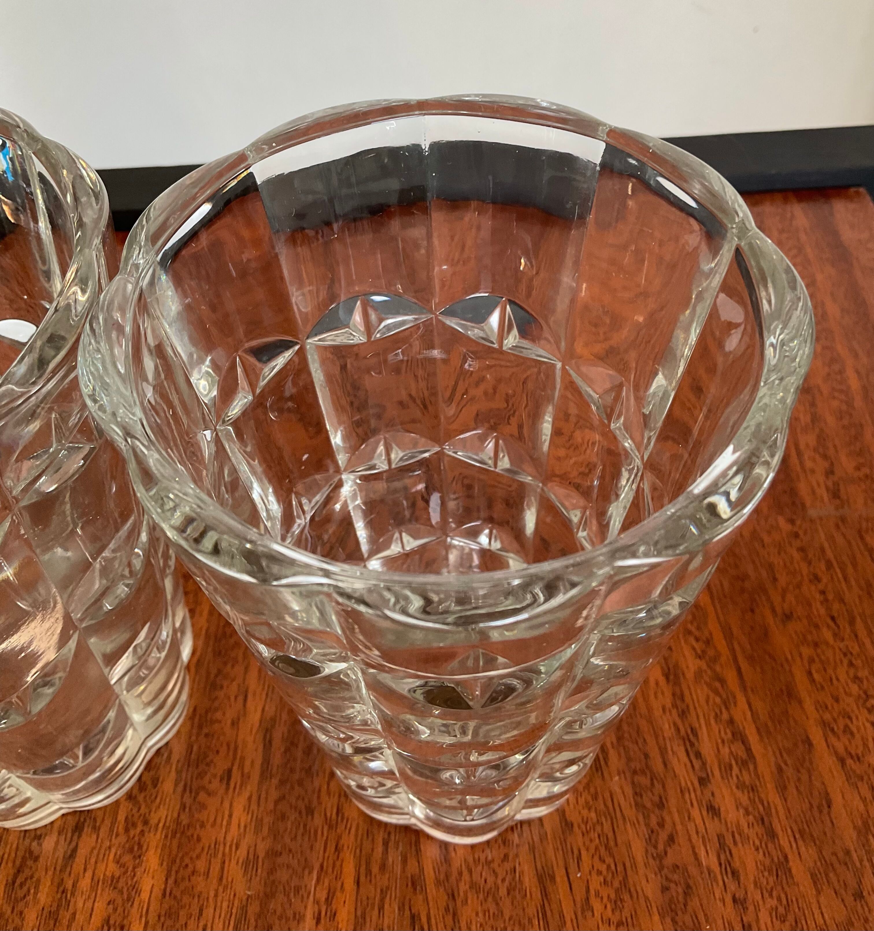 Pair of vintage vases in molded glass paste 70s