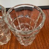 Pair of vintage vases in molded glass paste 70s