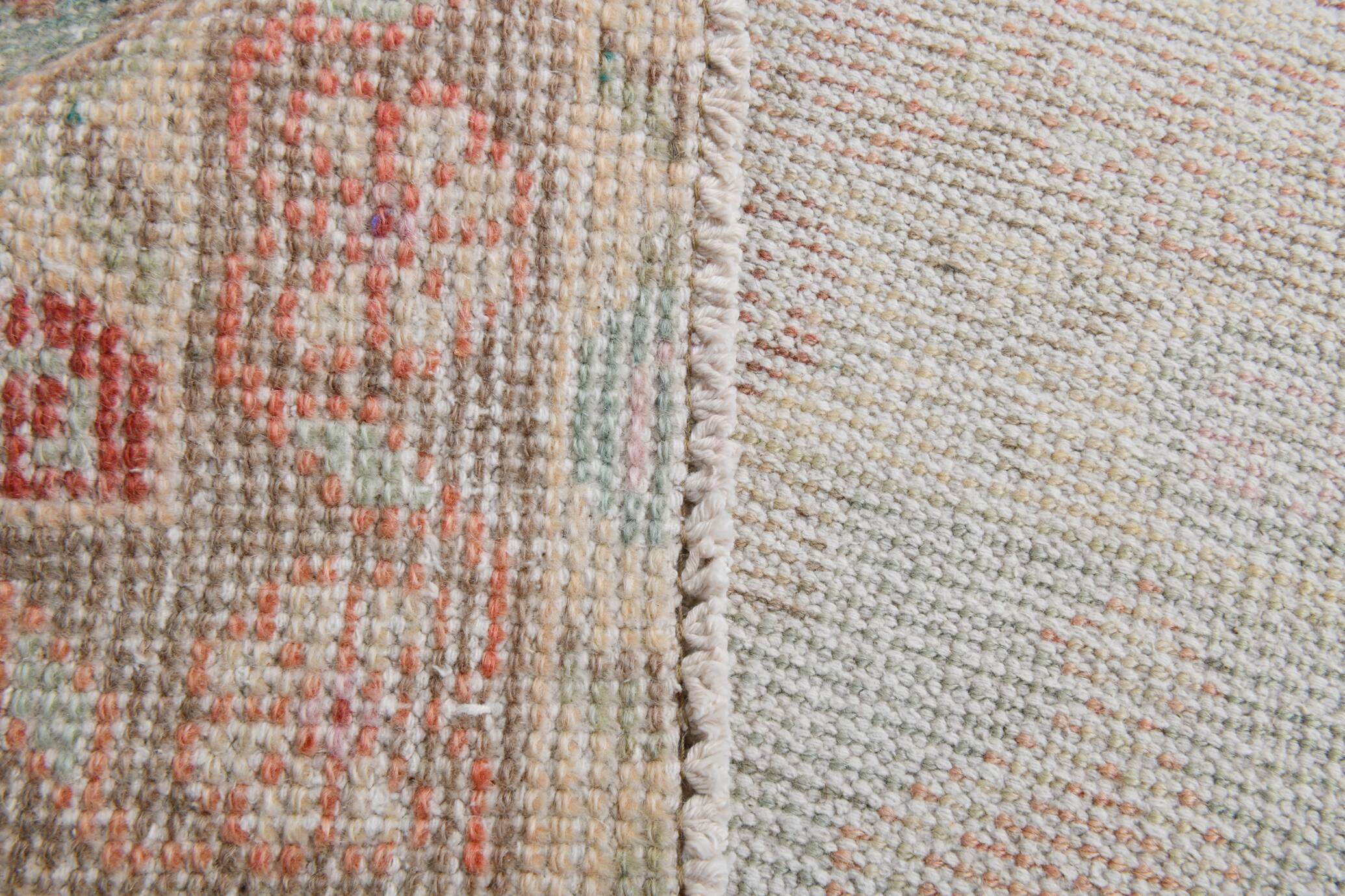 3x9 Red & Beige Vintage Persian Runner Rug, 98x285Cm SK 21187