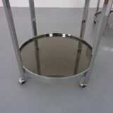 Mid-Century Glass & Metal Serving Bar Carts, 1960s, Set of 2