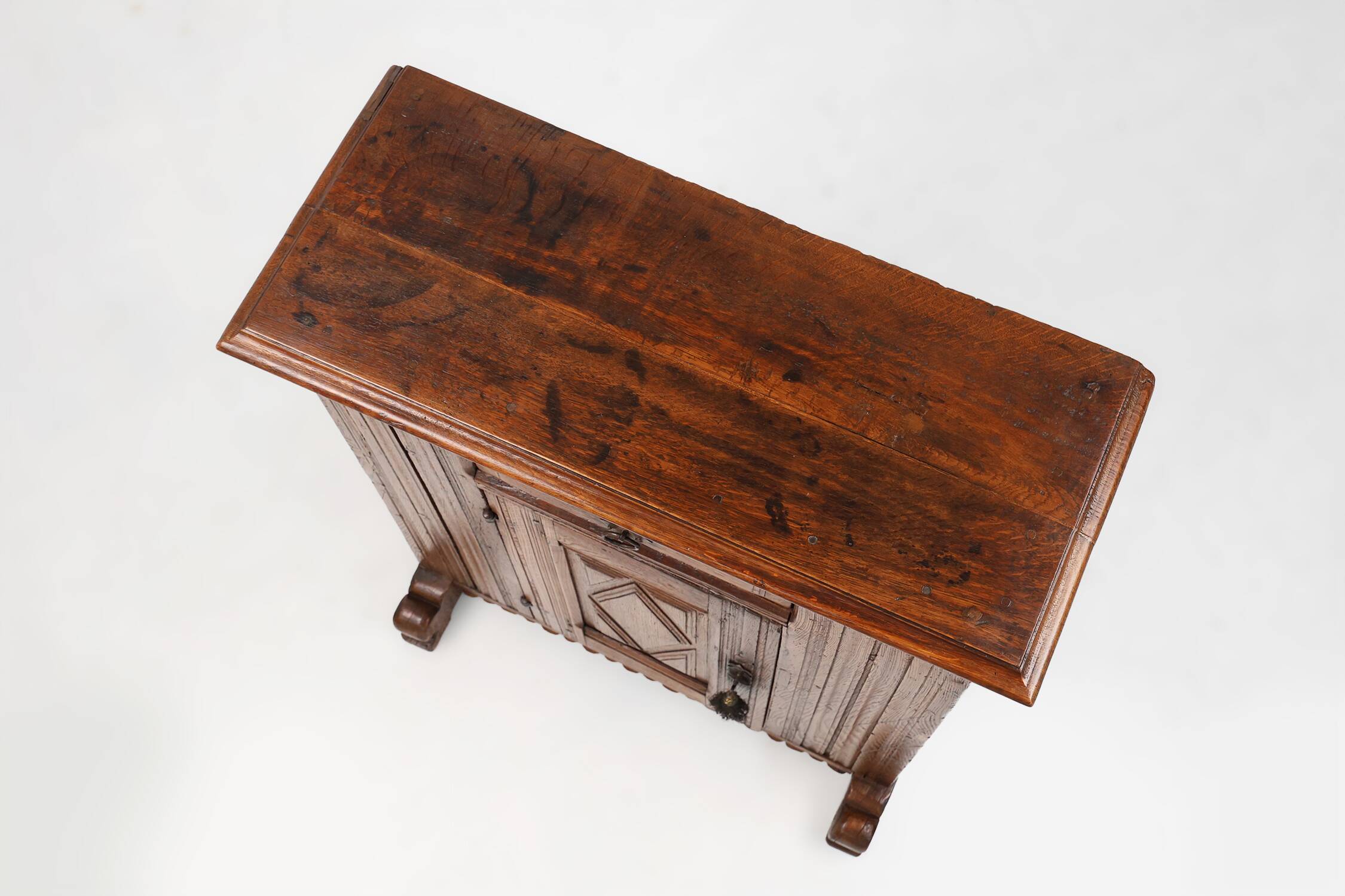 16th Century Belgian hand carved single door cabinet in full oak