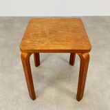 Scandinavian curved wood stool 50s
