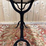 Authentic bistro table with white marble and cast iron from the early 20th century.