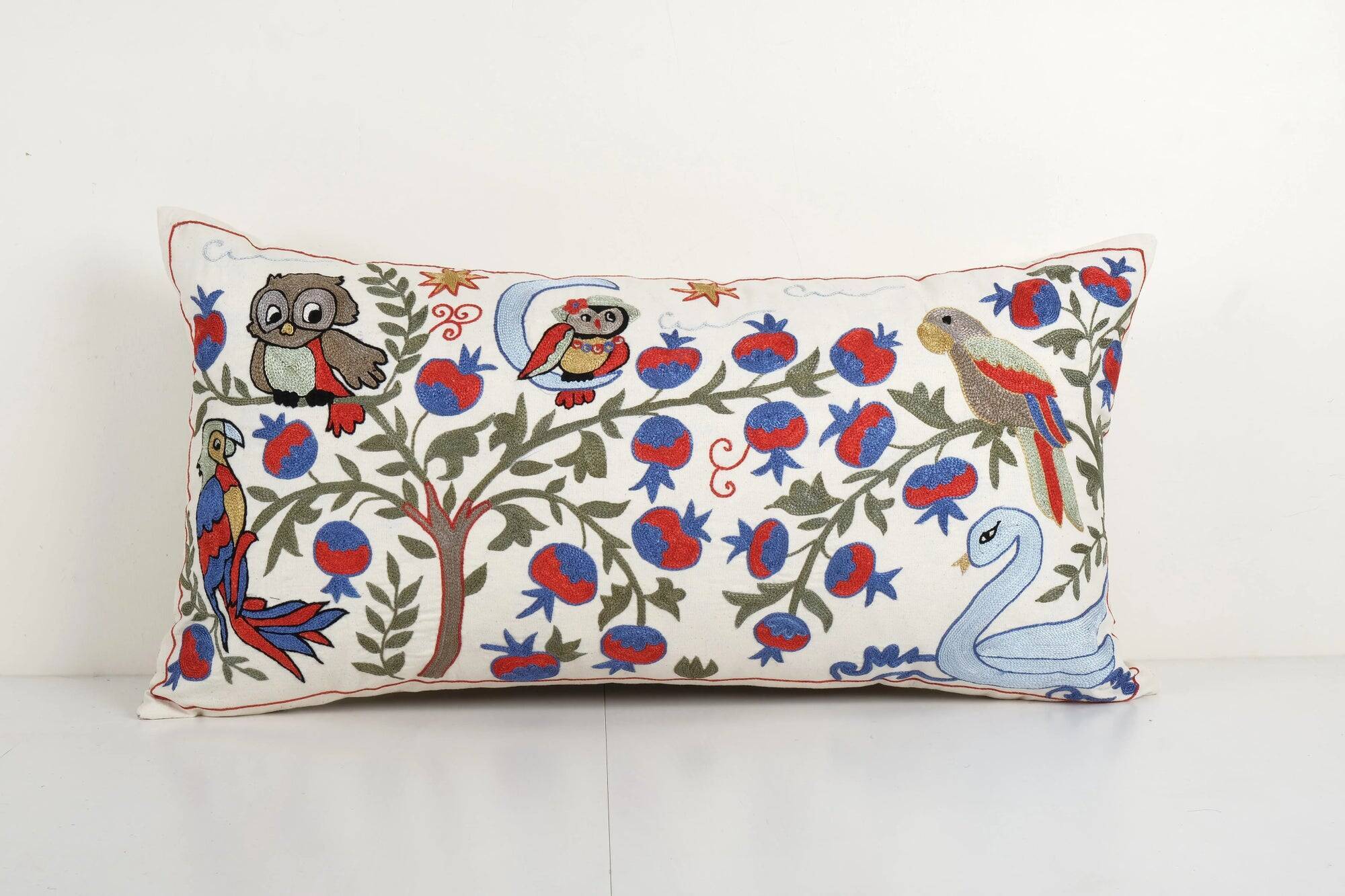 Vintage embroidered cushion cover 46x86 cm