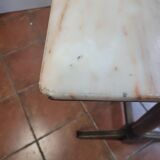 Bistro table oak base over marble