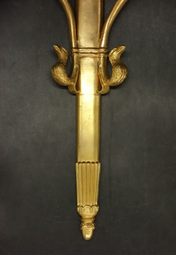 Pair of sconces with quiver and eagle heads style Restoration of the nineteenth