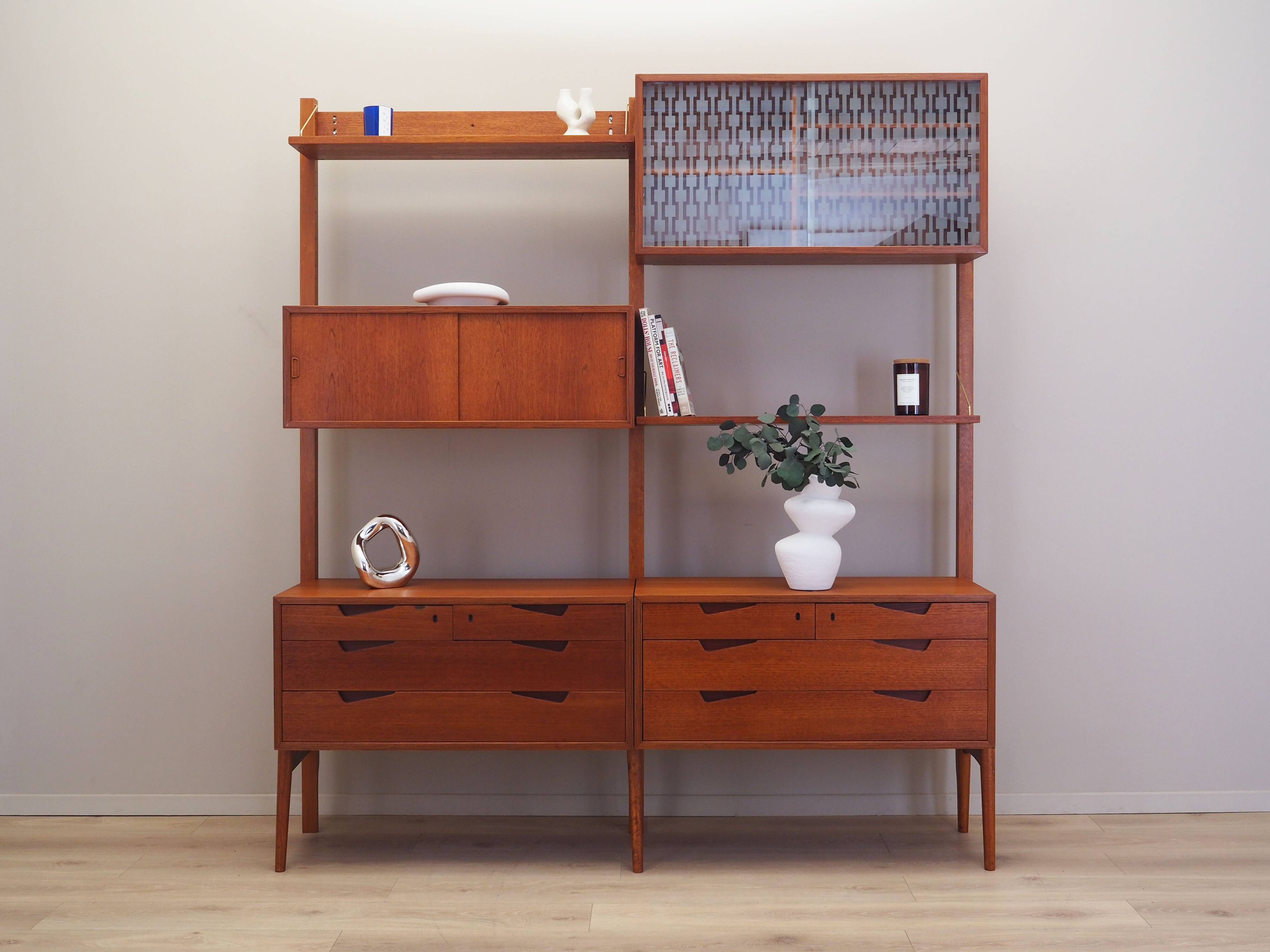Teak wall unit, Norwegian design, 1960s, designer: Kjell Riise, production: