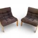 Vintage lounge chair pair "Neapel" – circa 1960, 100% cotton fabric