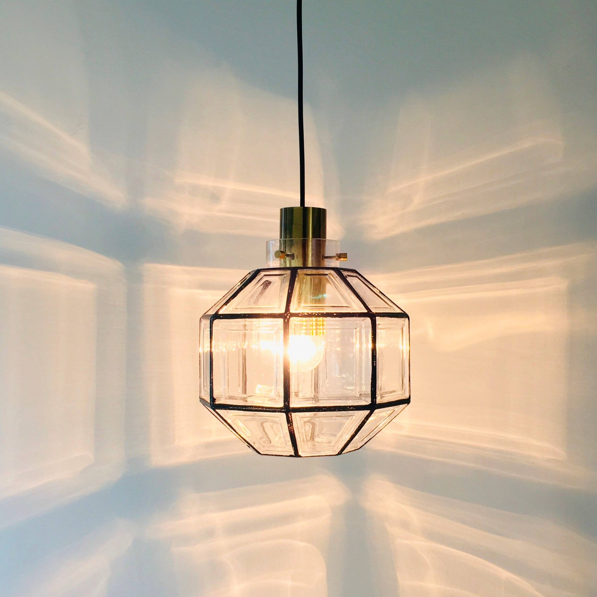 Pair of Mid-Century Glass Ceiling Lights from Limburg, Germany, 1960s