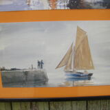 Decorative frames with three marine scenes