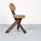 Original set of 4 tripod chairs by Frida Minet and Adrien Audoux, 1950s, France