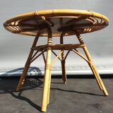 Bamboo and rattan side table