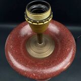 Lamp base in reconstituted stone, red "oxblood", 20th century