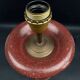 Lamp base in reconstituted stone, red "oxblood", 20th century