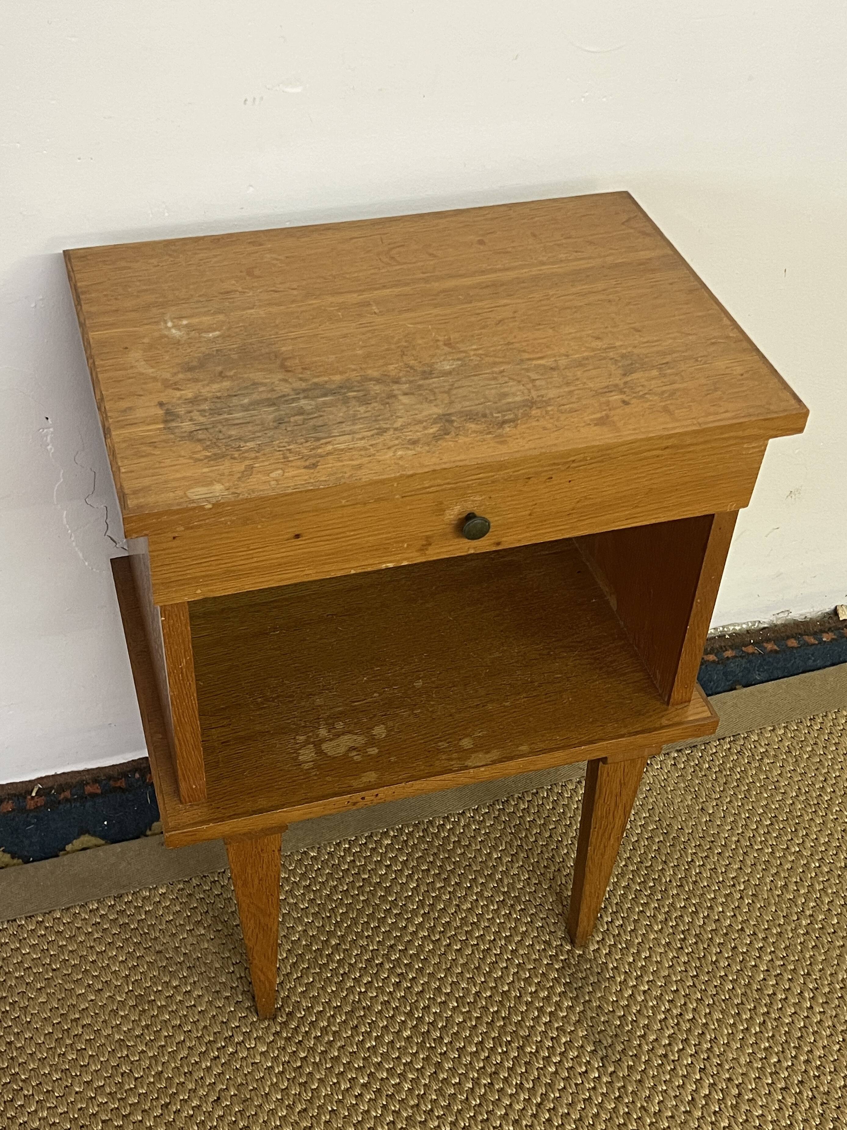 Vintage compass feet bedside table