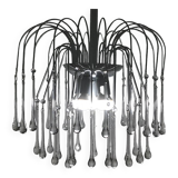 Italian waterfall chandelier with murano drops c1970