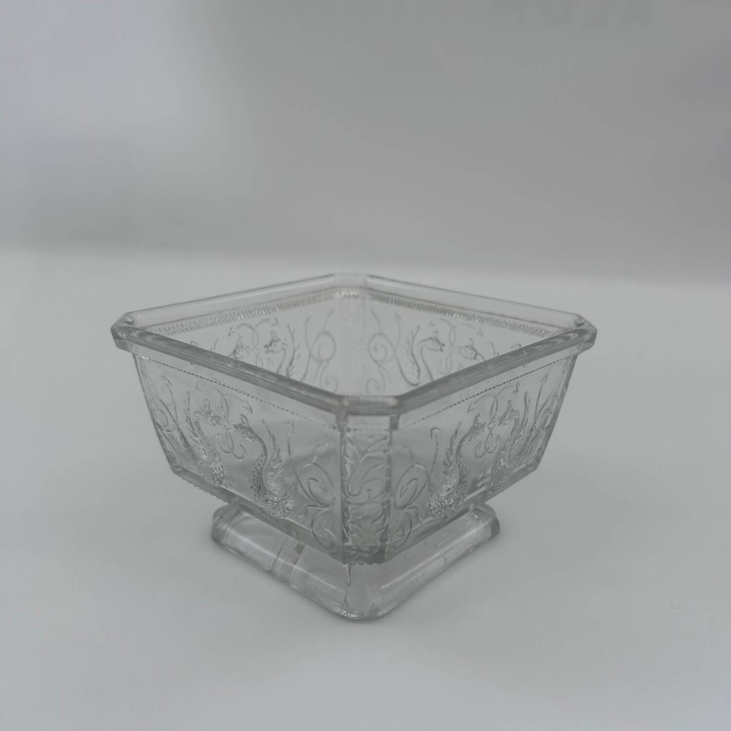 Glass cup with dragon decoration
