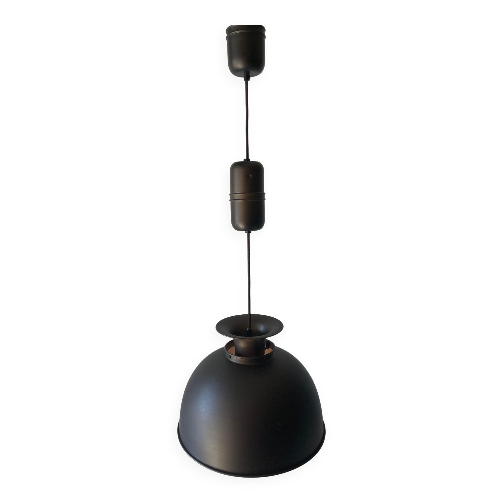 Brushed metal pendant lamp with a bronze appearance, 1970s, Germany