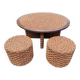 Coffee table and 4 stools in the style of Audoux & Minet.