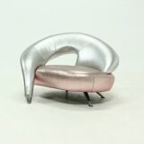 Contemporary Leather Loveseat Sofa by Frédéric Amat for Poltromec Italia 19