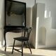 Rectangular mirror in molded blackened wood, beveled glass