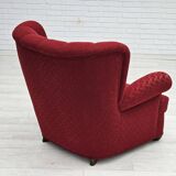 1960s, Danish relax armchair, original condition, red cotton/wool, oak wood.