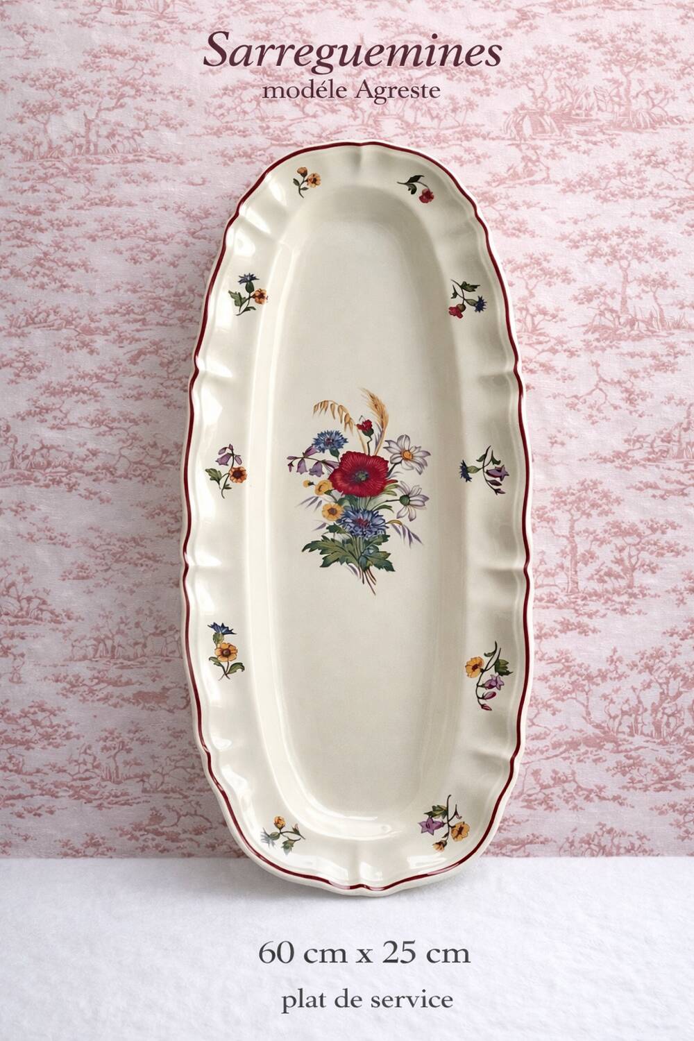 Antique serving dish Sarreguemines model Agreste – around 1900