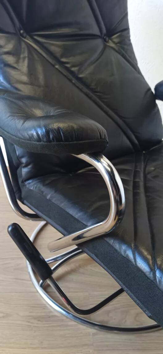 Scandinavian design leather armchair 70s