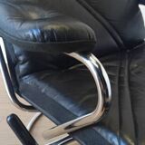 Scandinavian design leather armchair 70s