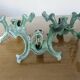 Series of 3 green enameled cast iron wall lights from the 30s and 40s