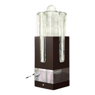 Lampe de table en métal et verre par Gaetano Sciolari pour Stilkronen, années 1970.