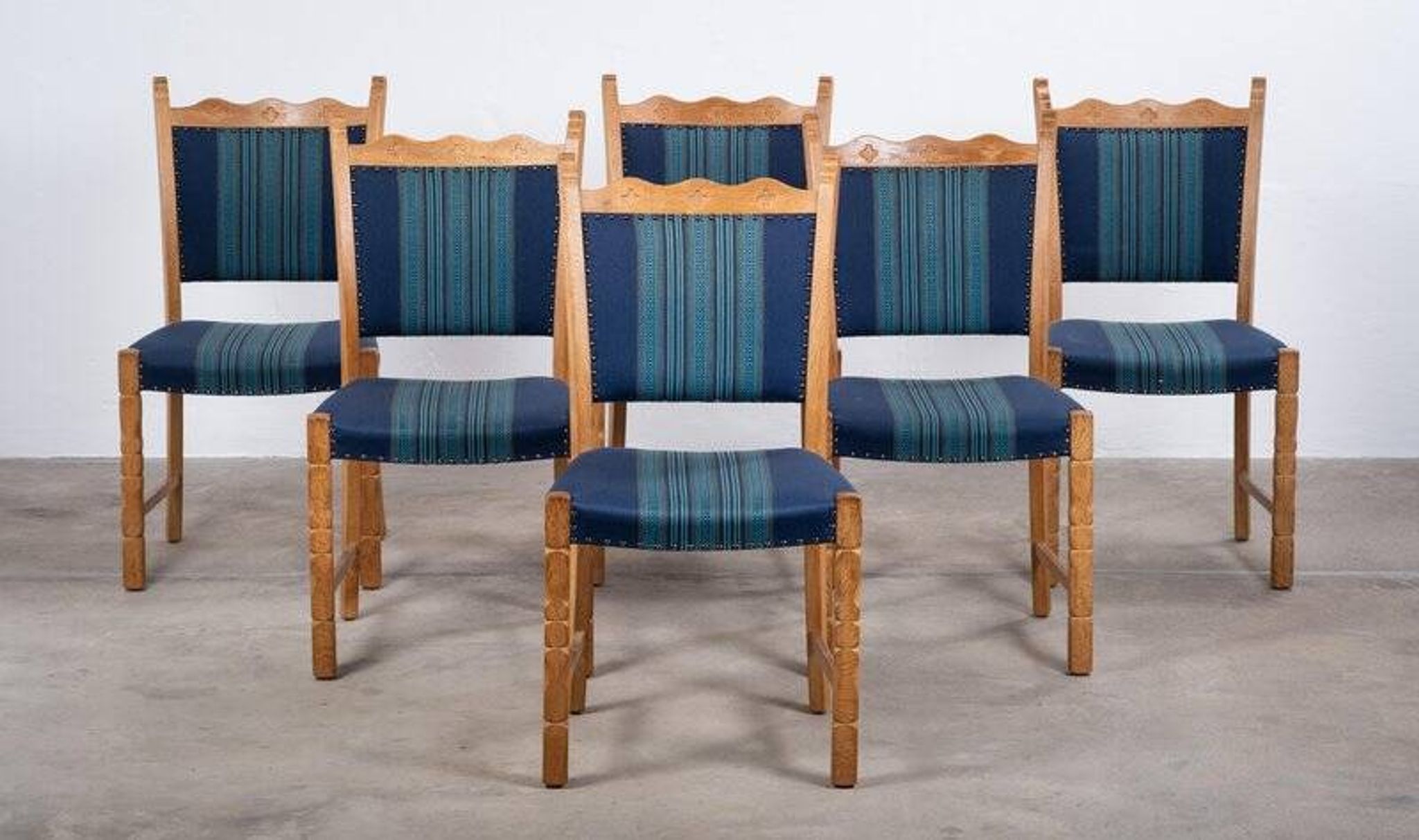 Dining Chairs in Oak by Hennnig Kjærnulf, 1960s, Set of 6