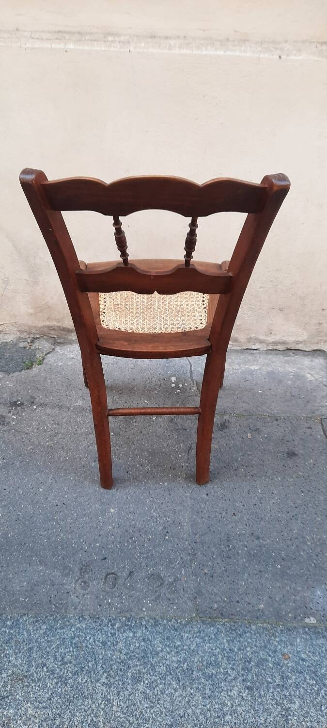 Chaise bois et cannage